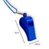 Bag of 10 Blue Plastic Whistles with Lanyard Neck Cord