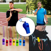 Bag of 10 Blue Plastic Whistles with Lanyard Neck Cord