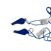 Bag of 10 Blue Plastic Whistles with Lanyard Neck Cord
