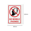 Pack of 3 No Mobile Phone Sign Self Adhesive Labels 80x110mm Pack of 3 No Mobile Phone Sign Self Adhesive Labels 80x110mm