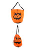 Pack of 12 Orange Pumpkin Halloween Bags with Drawstring