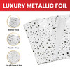 Pack of 10 Stars Luxury Silver Metallic Plastic-Free 18gsm Tissue Paper Sheets 50x70cm - Patterned Tissue Paper for Xmas, New Year, Party, Wedding, Birthday Packing Present Gift Box DIY Art Crafts