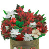 Christmas Poinsettia Bouquet Holiday Pop Up Card
