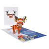 Festive Antlers Reindeer Charm 3D Pop Up Christmas Card