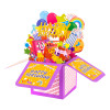 Rainbow Wishes 3D Pop Up Birthday Box Card - Fireworks Cake Balloons Surprise Gift Box