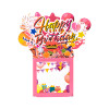 Pink Balloons Fireworks Peach Red 3D Pop Up Birthday Box Card Surprise Gift Box