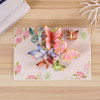 Peach Butterfly and Flowers 3D Pop Up Greeting Card - Birthday Mother Anniversary Valentine's Day