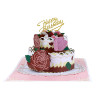 Rosy Layers 3D Birthday Cake Pop Up Card