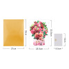 Blushing Blooms Rose Bouquet 3D Pop Up Vase Greeting Card - Birthday Anniversary Mother's Valentine's Day