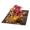 Fiery Red Dragon Fantasy 3D Pop Up Greeting Card - Birthday Event Holiday