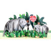 Elephants in Green Foliage Scene Celebrating Mother’s Day 3D Pop Up Card