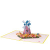 Rustic Charm Floral Windmill 3D Pop Up Greeting Card