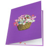 Blooming Elegance Tulip Basket 3D Pop Up Greeting Card