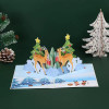Two-Sided Reindeer Festive Scene 3D Pop Up Christmas Card