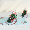 Snowy Journey with Colorful Train 3D Pop Up Christmas Card