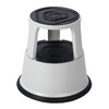 Light Grey Metal Rolling Kick Step Stool with 150kg Capacity