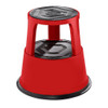 Red Metal Rolling Kick Step Stool with 150kg Capacity
