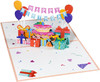 Flag Pulling Birthday Party 3D Pop Up Greeting Card