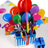 Colorful Balloons Gift Box Design 3D Pop Up Birthday Card