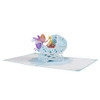 Blue Baby Boy Carriage and Fairy 3D Pop Up Baby Shower Greeting Card