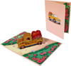 Yellow Vintage Truck with Heart and Roses 3D Pop Up Greeting Card - Wedding Anniversary Valentine's Day