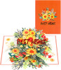 Sunflower Charm Orange 3D Pop Up Greeting Card - Birthday Mother's Valentine's Day