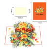 Sunflower Charm Orange 3D Pop Up Greeting Card - Birthday Mother's Valentine's Day