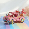 Love Express Pink Car 3D Pop Up Greeting Card - Wedding Valentine's Day Anniversary