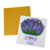 Purple Charm Bouquet in Decorative Vase 3D Pop-Up Greeting Card - Mother's Day Thank You Birthday