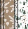 Pack of 4 3m Christmas Nature Design Gift Wrap Rolls