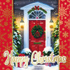 Pack of 10 Festive Door Scenes Christmas Boxed Cards