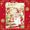 Pack of 10 Festive Cute Teddy Bear Christmas Boxed Cards
