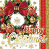 Pack of 10 Festive Wreath Christmas Boxed Cards - Holiday Greeting Cards, 2 Designs with Envelopes