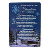 In Loving Memory of a Dear Grandson Christmas Graveside Keepsake Card - Snowy Scene with Poem Memorial Card