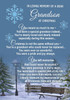 In Loving Memory of a Dear Grandson Christmas Graveside Keepsake Card - Snowy Scene with Poem Memorial Card