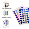 Pack of 66 Red Assorted Size Holographic Hearts Self-Adhesive Labels