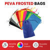 Pack of 25 Blue Coloured 21x29cm PEVA Frosted Drawstring Bags