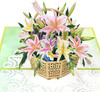 Colorful Lily Basket 3D Pop Up Easter Card