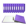 Pack of 10 A5 Purple Paper Over Board Ring Binders by Janrax