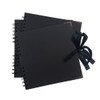 30 Sheets 20x20cm Spiral Bound 180gsm Black Scrapbook with Ribbon Closure and Metal Corners