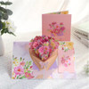 Pastel Pink Bouquet in Hands 3D Pop Up Greeting Card - Mother's Day Anniversary Birthday Thank You