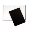 A5 160 Pages 8mm Ruled Charcoal Black Casebound Notebook