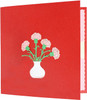 Carnation Vase 3D Pop Up Greeting Card - Mother's Day Anniversary Birthday Get Well