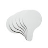 Pack of 6 Round Plain White MDF Double Sided Dry Erase Handheld Answer Paddles - Mini Whiteboard
