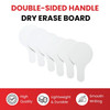 Pack of 6 Round Plain White MDF Double Sided Dry Erase Handheld Answer Paddles - Mini Whiteboard