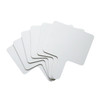 Pack of 6 Square Plain White MDF Double Sided Dry Erase Handheld Answer Paddles - Mini Whiteboard
