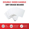Pack of 6 Square Plain White MDF Double Sided Dry Erase Handheld Answer Paddles - Mini Whiteboard