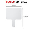 Pack of 6 Square Plain White MDF Double Sided Dry Erase Handheld Answer Paddles - Mini Whiteboard