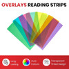Pack of 8 Light Green 210x80mm Dyslexia Overlay Reading Strips – PET Material, Rounded Corners