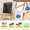 Pine Wood LED Message Board – 70×50 cm Writing Display with Tempered Glass Panel